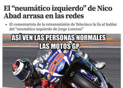 Enlace a Todo internet se burla de Nico Abad por hacer este comentario sobre los neumáticos de Lorenzo