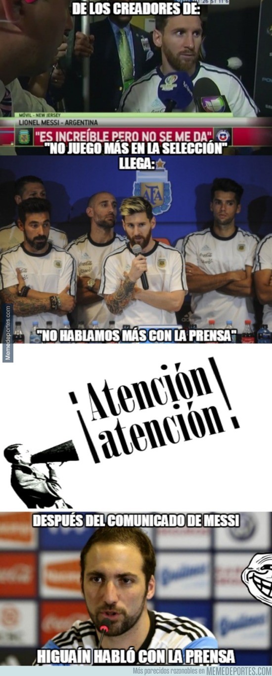 925026 - Higuaín vuelve a meter la pata con Argentina y contradice a Messi