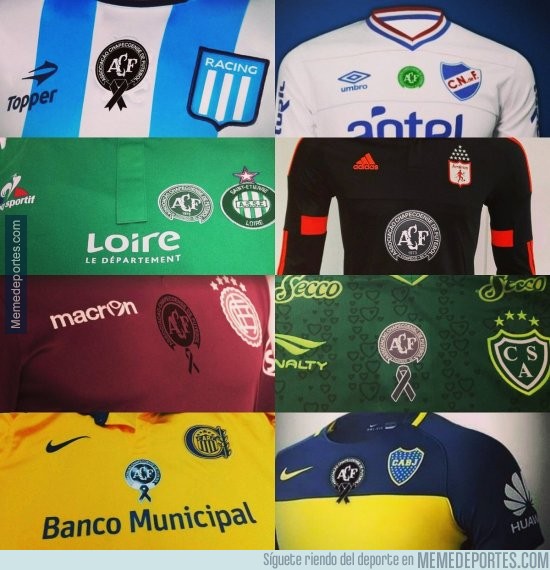 928838 - Camisetas que usarán clubes sudamericanos como homenaje a Chapecoense