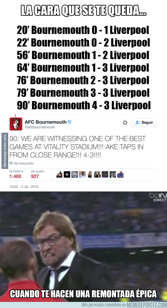 929926 - El Bournemouth protagoniza una remontada espectacular frente al Liverpool