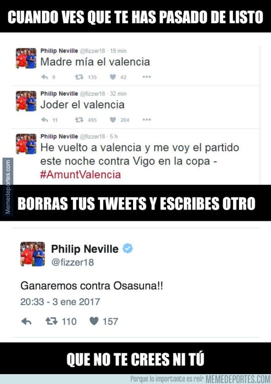 936539 - Phill Neville incendia más aún el Valencia y la lía en twitter tras el fiasco de la Copa del Rey