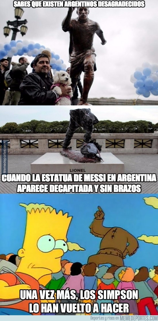 938348 - La estatua de Messi en Argentina aparece así de la noche a la mañana