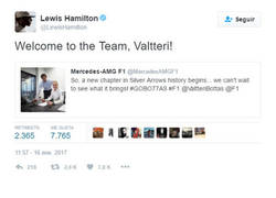 Enlace a Hamilton le da la bienvenida a Mercedes a Bottas