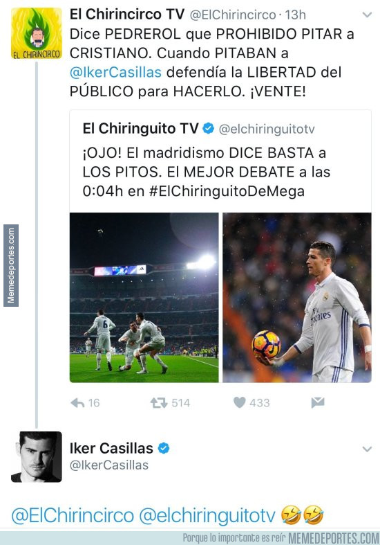 944401 - Brutal zasca de Iker Casillas al Chiringuito tras publicar esto sobre Cristiano