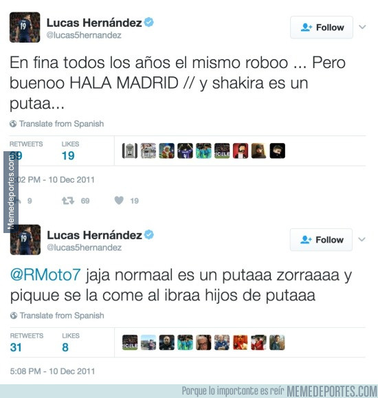 944996 - La envidia de Lucas Hernández a Piqué y Shakira