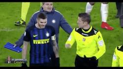 Enlace a GIF: La que pudo liar Icardi, casi le parte la cara al árbitro Rizzoli