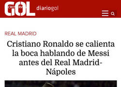 Enlace a Cristiano Ronaldo se calienta la boca hablando de Messi antes del Real Madrid-Nápoles