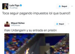 Enlace a Luis Figo se ríe en la cara de Urdangarín en un tweet