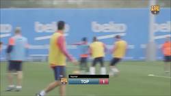 Enlace a Neymar humilla a Piqué en el entrenamiento y lo sube a insta para que lo vea todo el mundo