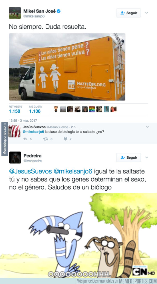 953392 - Mikel San José responde al autobús de 'HazteOír', le responden y termina en zasca