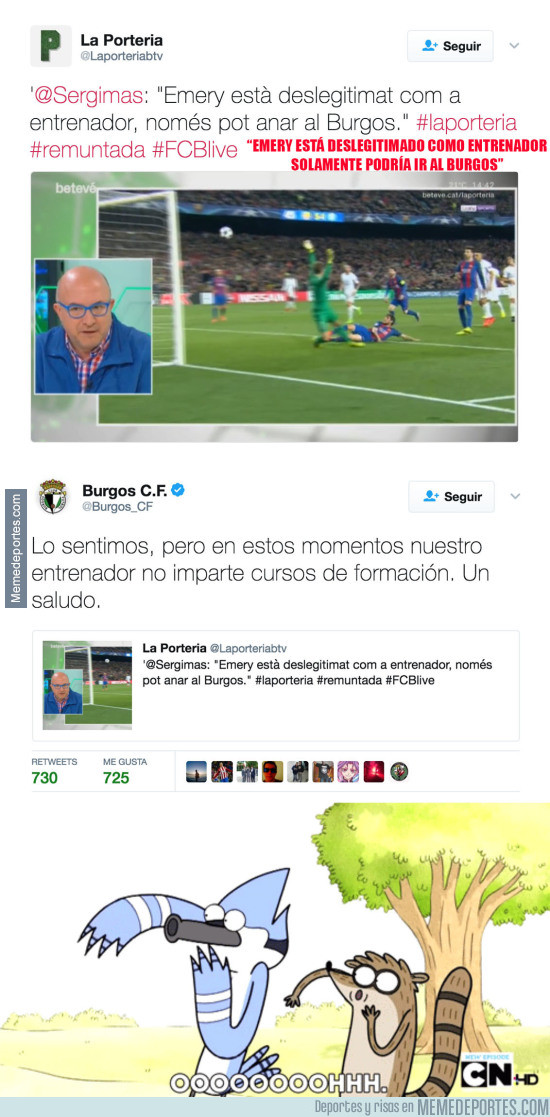 957359 - La gran respuesta del Burgos a este periodista catalán tras menospreciar a su equipo