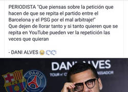 Enlace a El ZASCA de Dani Alves a los que piden la repetición del partido Barça vs Psg