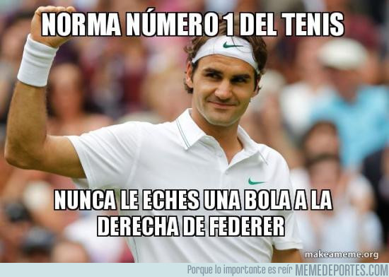 959391 - Lanzarle una bola a la derecha de Federer es igual a punto perdido