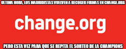 Enlace a Ultima hora, los madridistas vuelven a recoger firmas en change.org