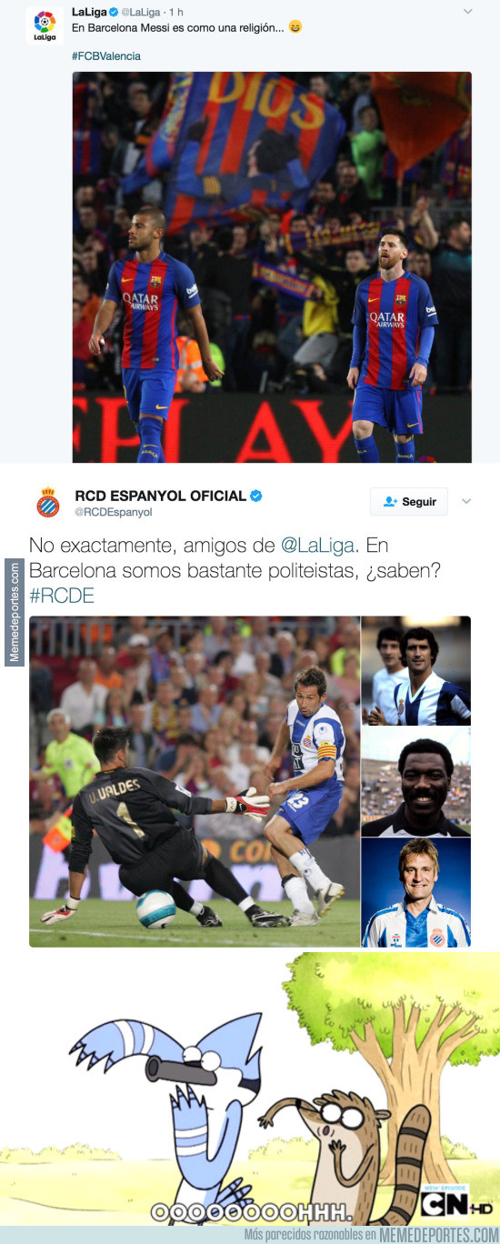 961000 - La enorme respuesta del Espanyol a LaLiga tras tuitear esto sobre Messi