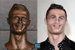 Enlace a Así es como el escultor del busto en el aeropuerto de Madeira ve a CR7, por @LikesCero
