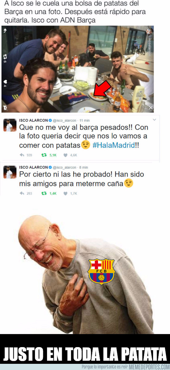 965219 - Isco responde a los rumores que se va al Barça tras su FAIL con la bolsa de patatas culé