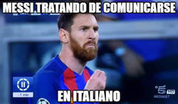 Enlace a Messi tratando de comunicarse en italiano