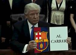 Enlace a Trump manda al Barça al carrer