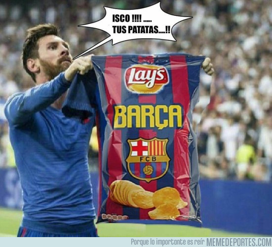 970638 - Messi le entrega otra bolsa de patatas a Isco