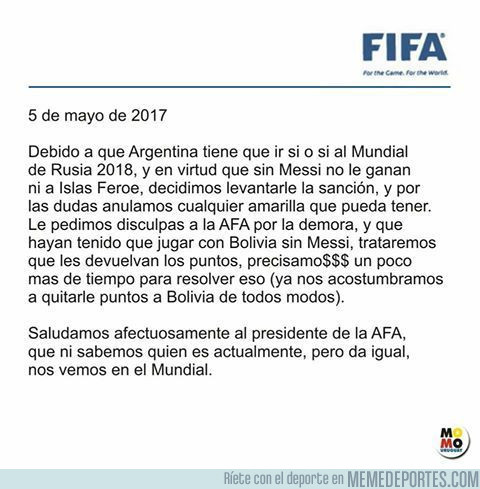 973627 - La carta de la FIFA a la AFA
