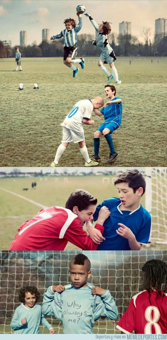 974134 - Niños recrean momentos míticos del fútbol