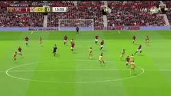 Enlace a GIF: Gran pase de Pogba y gran definicion de Harrop que ponía el 1-0 para el United