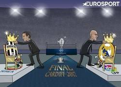Enlace a Allegri y Zidane se preparan para la Champions, por Zezo Cartoons