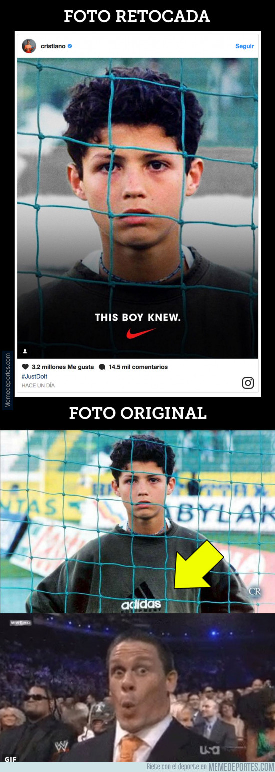 980576 - NIKE chopea y recorta una foto de Cristiano Ronaldo pero han sido pillados