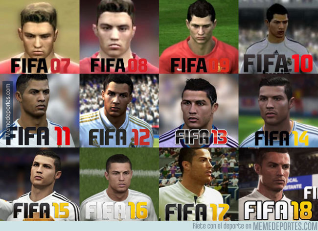981820 - Evolución de Cristiano desde el FIFA 07 hasta el 18