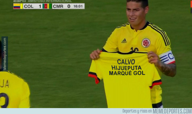 981952 - La dedicatoria de James en su gol con Colombia
