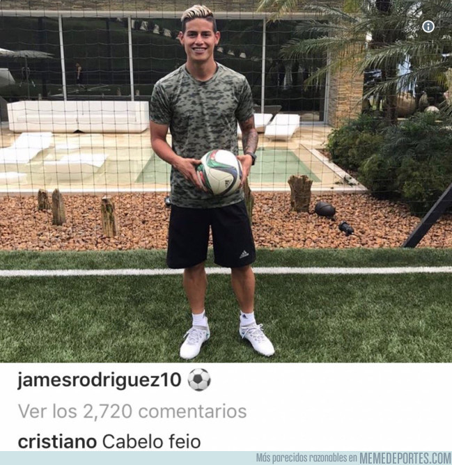 983188 - CR7 se burla del nuevo 'look' de James Rodríguez