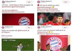 Enlace a Las cuentas de twitter del Bayern estallan tras el fichaje de James