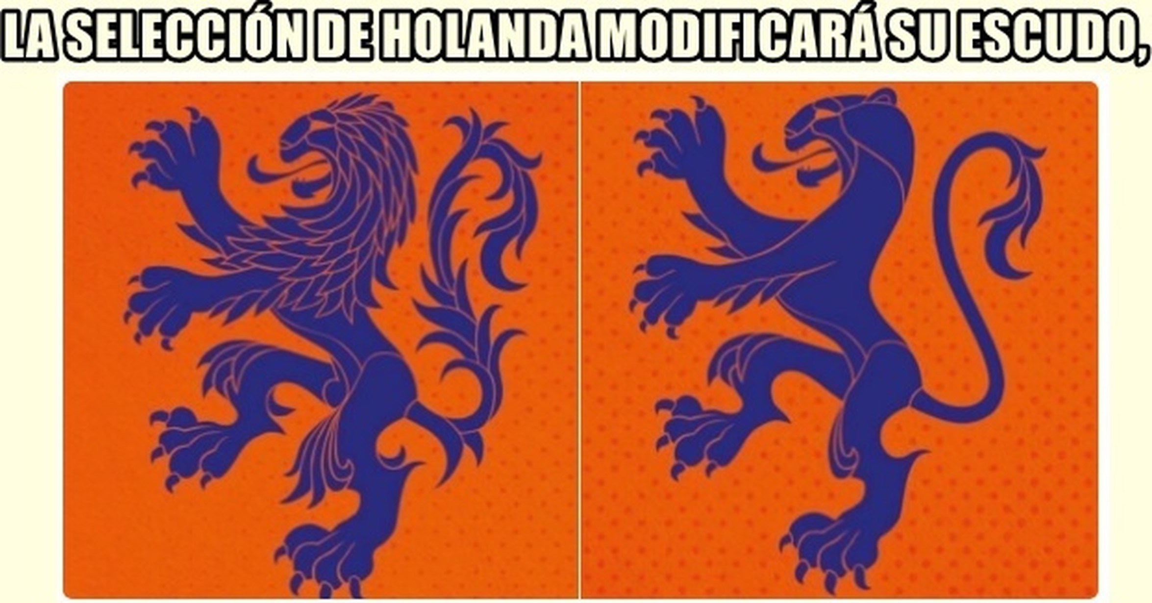 [ MEMEDEPORTES ] La selección de Holanda modificará su escudo para el