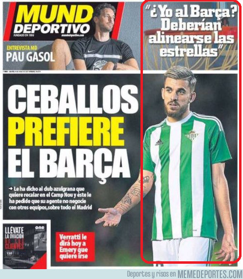 988590 - La gente no supo interpretar la portada de Mundo Deportivo, ellos ya sabían que no iría al Barça