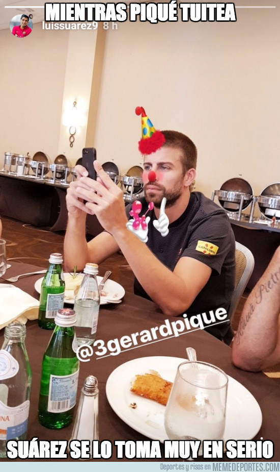 989843 - Suárez troleando a Piqué en Instagram
