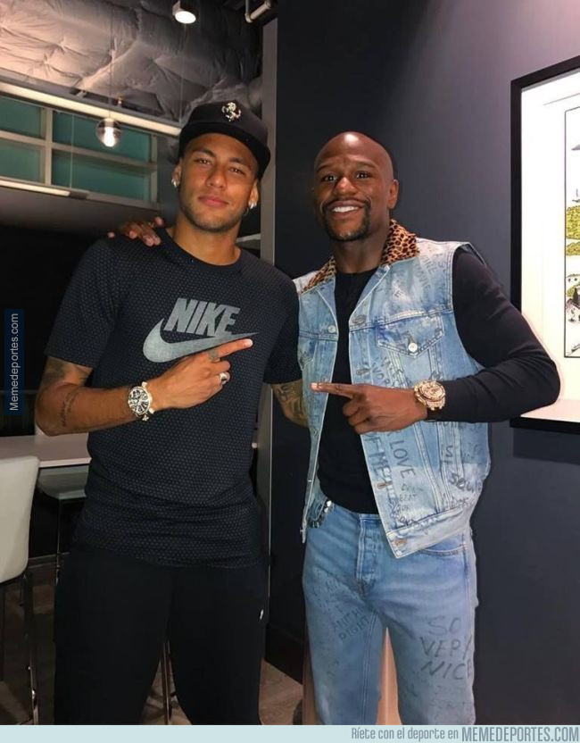 990254 - Neymar se hace amigo de Mayweather por si le pega Semedo