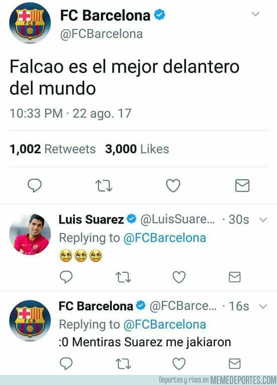 995203 - [Humor] El Barcelona la lía en Twitter diciendo que Falcao es el mejor delantero