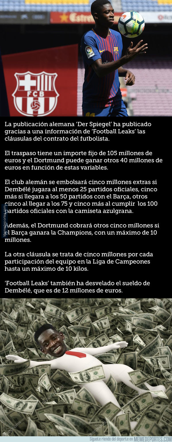 1000768 - Football Leaks desvela los detalles del contrato de Dembélé con el Barça