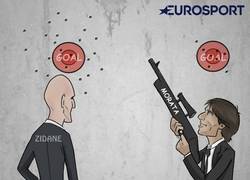 Enlace a Conte: Gracias Zidane por el rifle Morata. Vía ZEZO CARTOONS