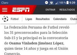 Enlace a Este convocado para la selección peruana Sub-15 es una bomba