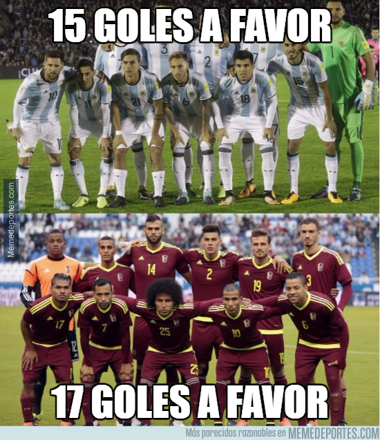 997726 - Ese incómodo momento en el que te das cuenta que Venezuela tiene más goles que Argentina