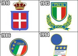 Enlace a Evolución de los escudos de la selección italiana