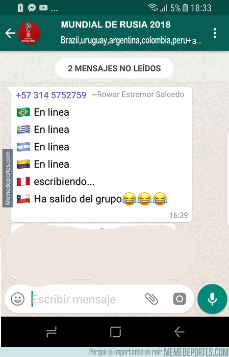 1003343 - Grupo de whatsapp de las selecciones sudamericanas 