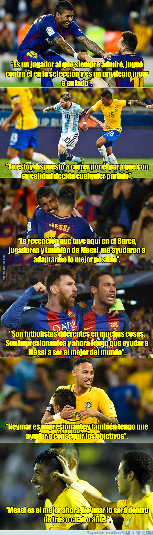 1004601 - Las diferencias entre jugar con Neymar y Messi según Paulinho