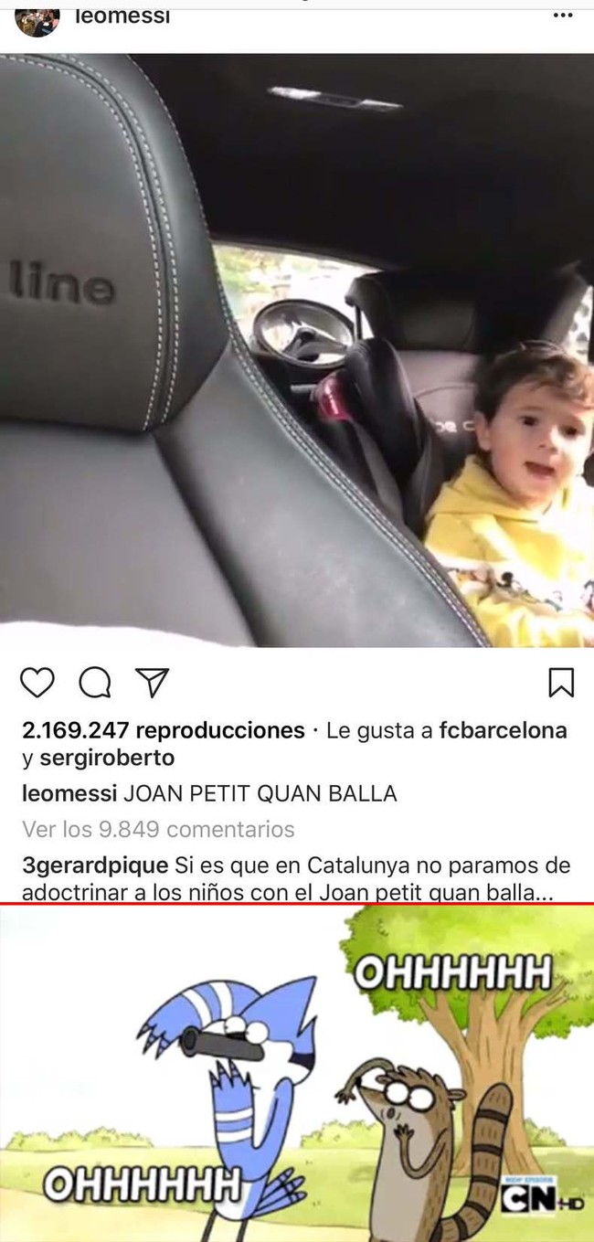 1004718 - Piqué la lía en Instagram comentando esto en la foto del hijo de Messi cantando en catalán
