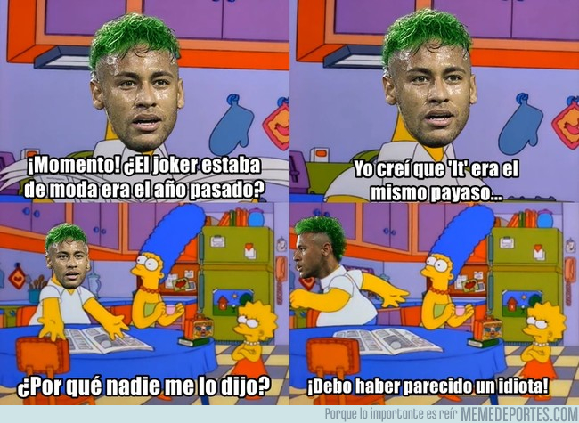 1006065 - Nadie le dijo a Neymar que el pelo verde de El Joker ya no está de moda