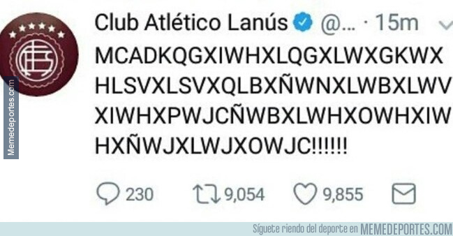1006243 - El twit de la cuenta de Lanús al lograr la remontada