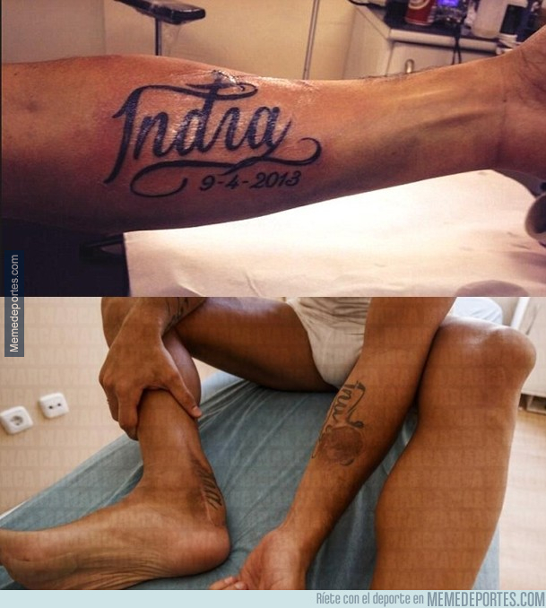 1006558 - Los injertos de piel arruinaron el tatuaje de Cazorla con el nombre de su hija :(