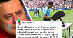 Enlace a Roncero se ríe del Barça tras la confirmación del VAR en LaLiga y se lleva un ZASCA de libro